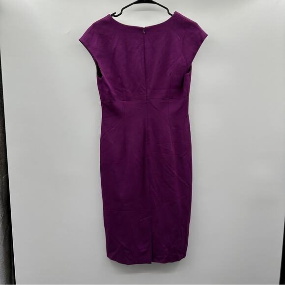 Trina Turk Purple Embellished Short Sleeve Fit & Flare Midi Dress Size 8 - Picture 4 of 9